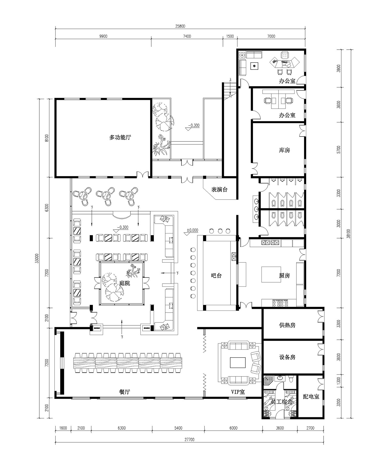 免费图库 甘肃民宿改扩建项目(上)多功能交流中心设有一个多功能区