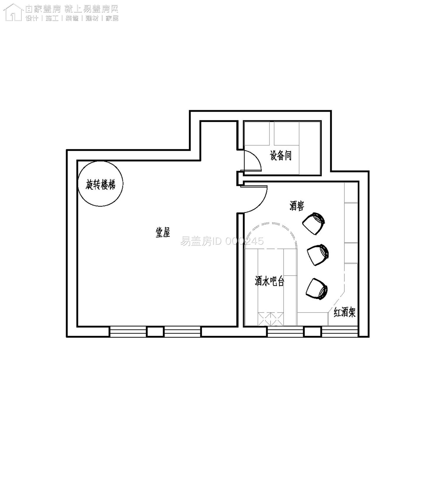 住宅LOFT阁楼层平面图和地下室平面图1.jpg