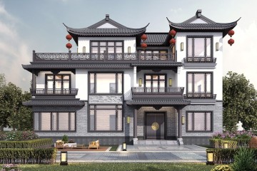 陕西西安三层中式别墅设计图纸