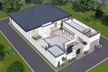 河北保定孫家一層新中式自建別墅