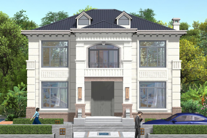 浙江紹興婁家二層新中式自建別墅