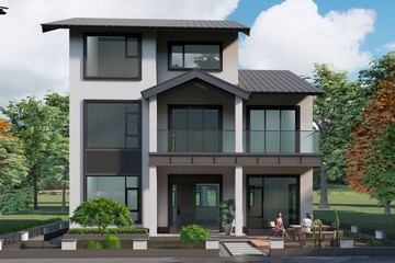 浙江湖州王家三層中式自建別墅