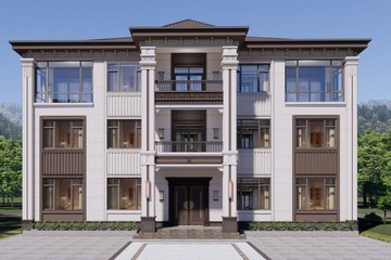 河北廊坊郭家三層新中式自建別墅