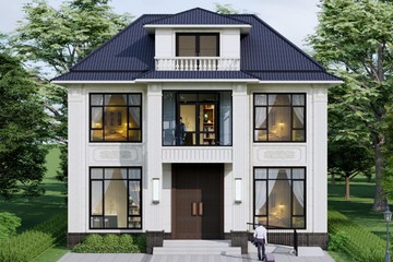 湖北荊州譚家二層新中式自建別墅