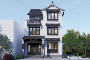 湖南邵陽禹家三層中式自建別墅